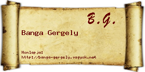 Banga Gergely névjegykártya