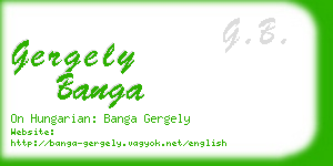 gergely banga business card